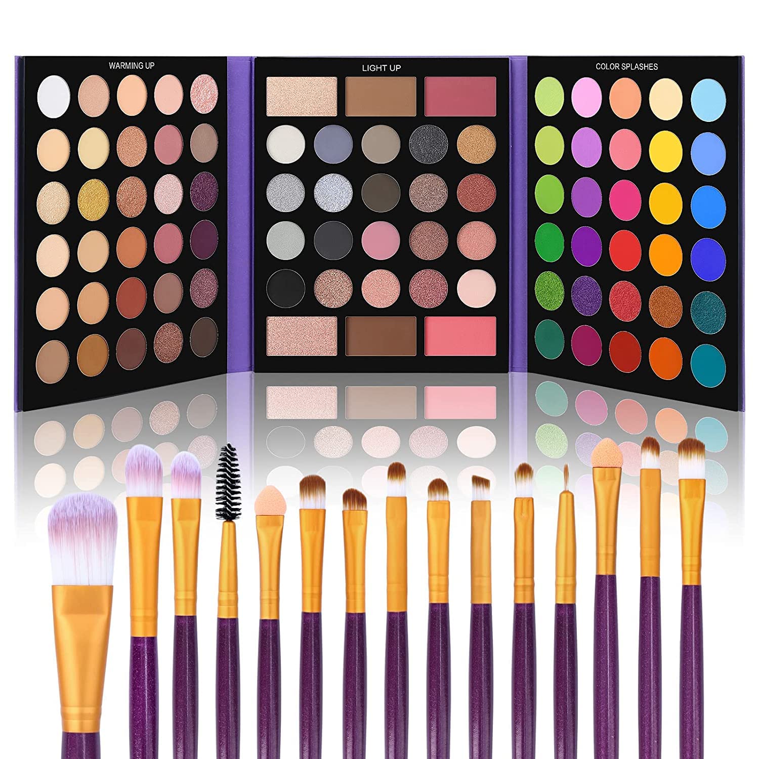 UCANBE 86 Colors Nude Eyeshadow Palette with 15pcs Makeup Brushes Set, Matte Gli