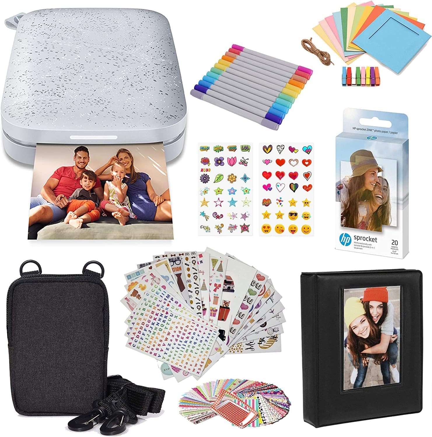 HP Sprocket 2x3 Inch Portable Instant Photo Printer (White) Starter Pack