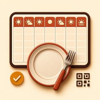 Weekly Meal Planner Board for Fire TV Tablet Dinner Schedule, Grocery Reminder Recipe QR