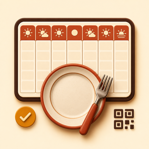 Weekly Meal Planner Board for Fire TV Tablet Dinner Schedule, Grocery Reminder R