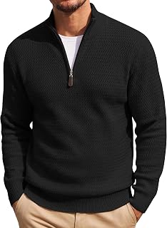 COOFANDY Stylish Casual Knitted Zipper Man Sweater