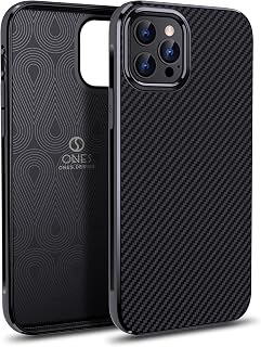 ONES for iPhone 12 Pro Max Case, Carbon Fiber Pattern Soft Slim Cover Shockproof Protective Phone Case with Minimalist Design and Scratch Resistant Fingerprint Prevention, Black