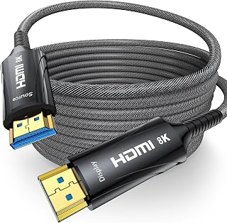 Cratree 8K Fiber Optic HDMI Cable Long 200FT/60M - 48Gbps,High Speed HDMI Cord,8K 60Hz,4K120Hz,HDCP 2.2&2.3, HDR10 - Compatible with Fire Roku HDTV,Monitor,Projecto