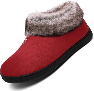 Mishansha Men's Women's Warm Winter Slippers Size 39-67 Red Plush UK 7