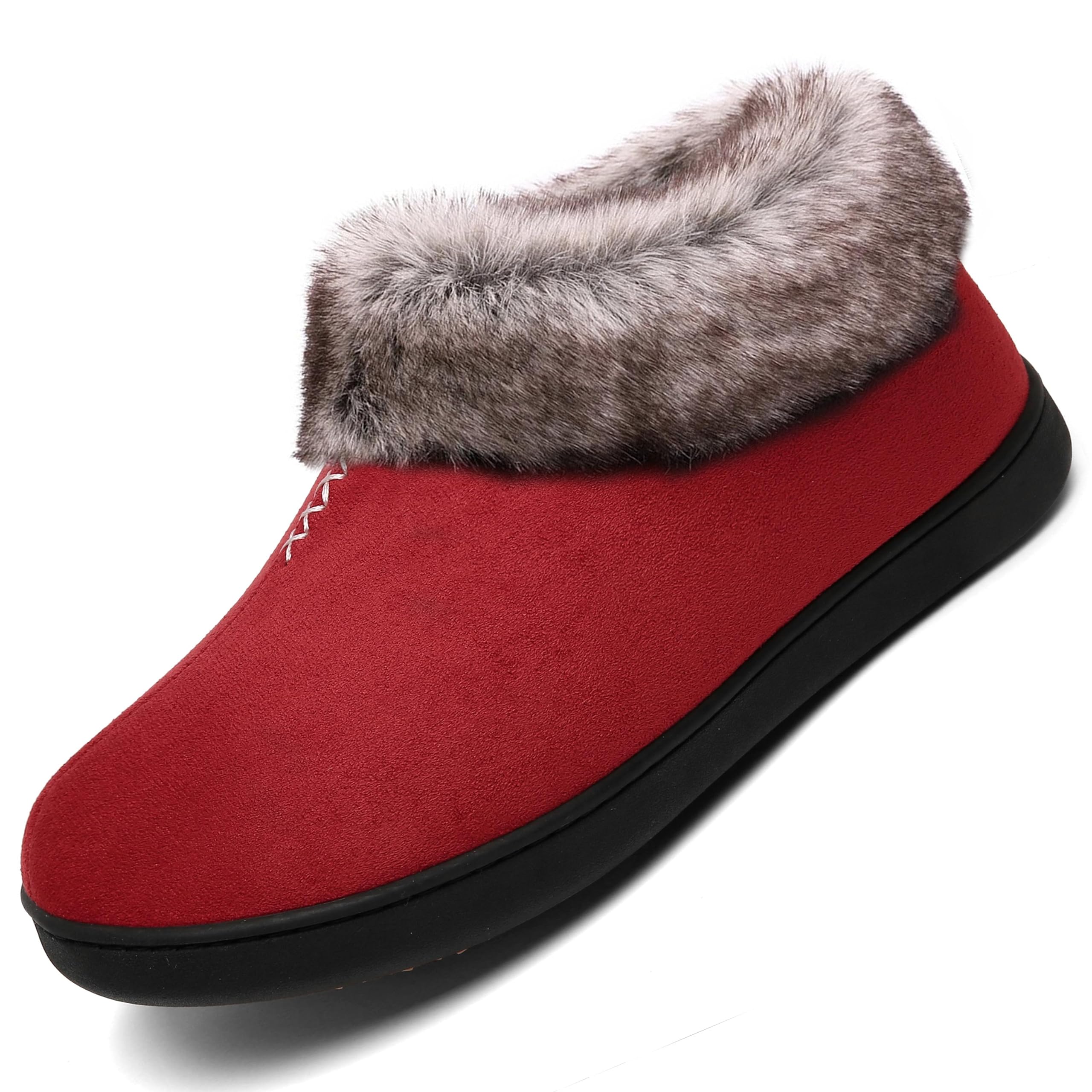 Mishansha Men's Women's Warm Winter Slippers Size 39-67 Red Plush UK 7