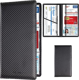TOURSUIT Car Registration & Insurance Card Holder, Carbon Fiber Black | Vehicle License Document Organizer, Glove Box Compartment, Interior Car Accessories, For Women Men