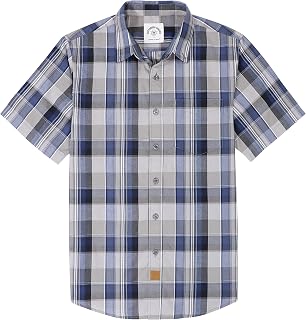 Dubinik Men's Short-Sleeved Summer Shirt Casual Worker Cowboy Lightweight Short Sleeve Shirt Regular Fit