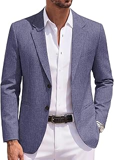 Coofandy Mens Blazer Casual Knit Jacket Lightweight Two Button Jacket