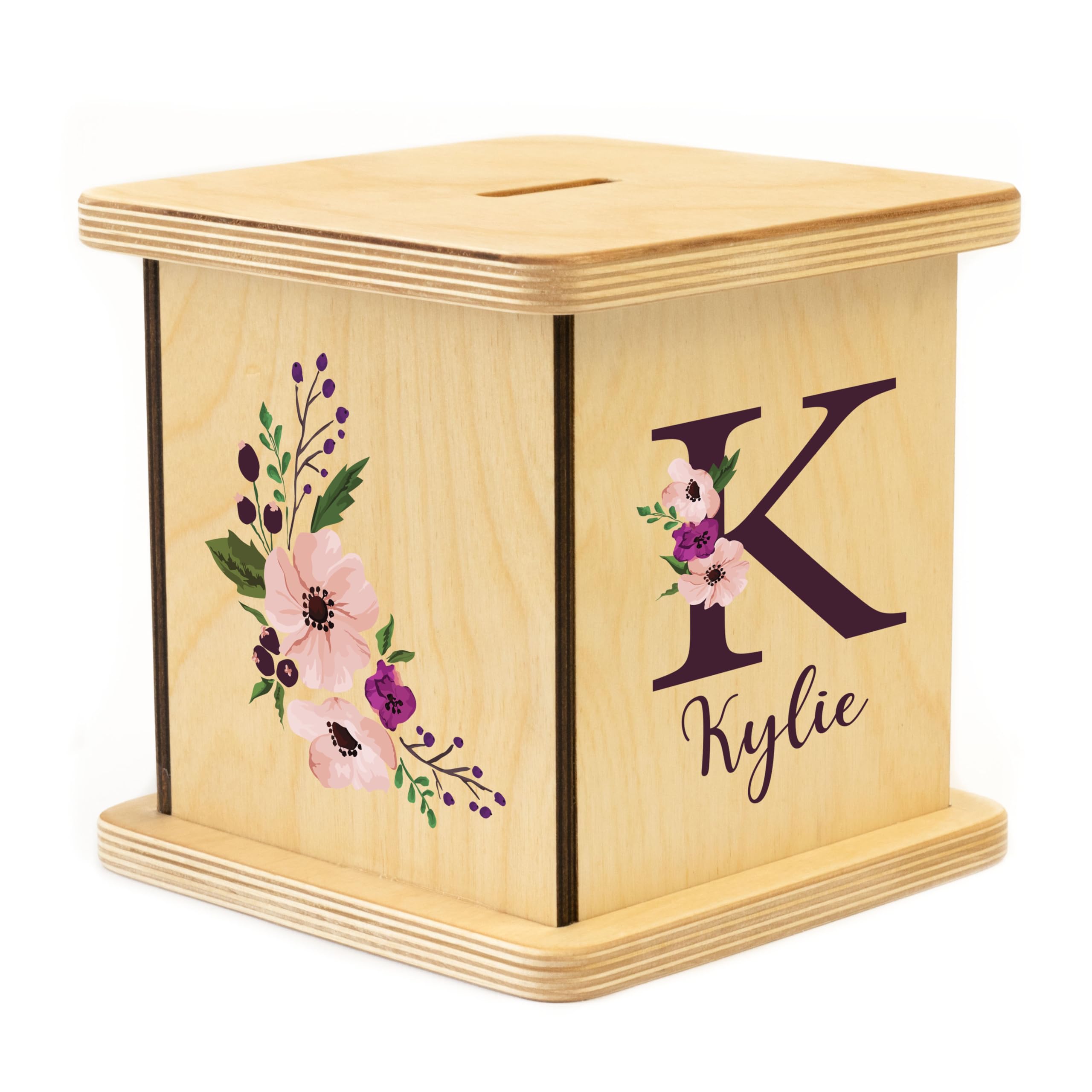 Wooden Piggy Bank for Kids and Adults, Personalized Gift Handmade in USA by Bloo