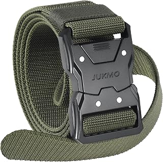 JUKMO Tactical Quick Release Belt, 1.5 Inch Nylon Belt with Heavy Duty Seat Belt Buckle