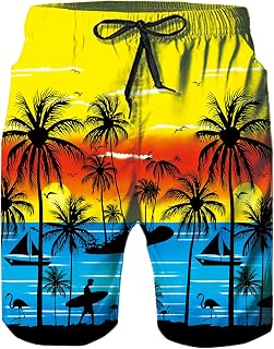 RAISEVERN Men's Swimming Trunks Funny Beach Pants Board Shorts Quick Dry Hawaiian Beachwear Swimwear