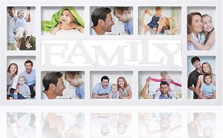 ARPAN Family Multi Aperture Photo Picture Frame - Holds 10 X 6''X4'' Photos (White Family)