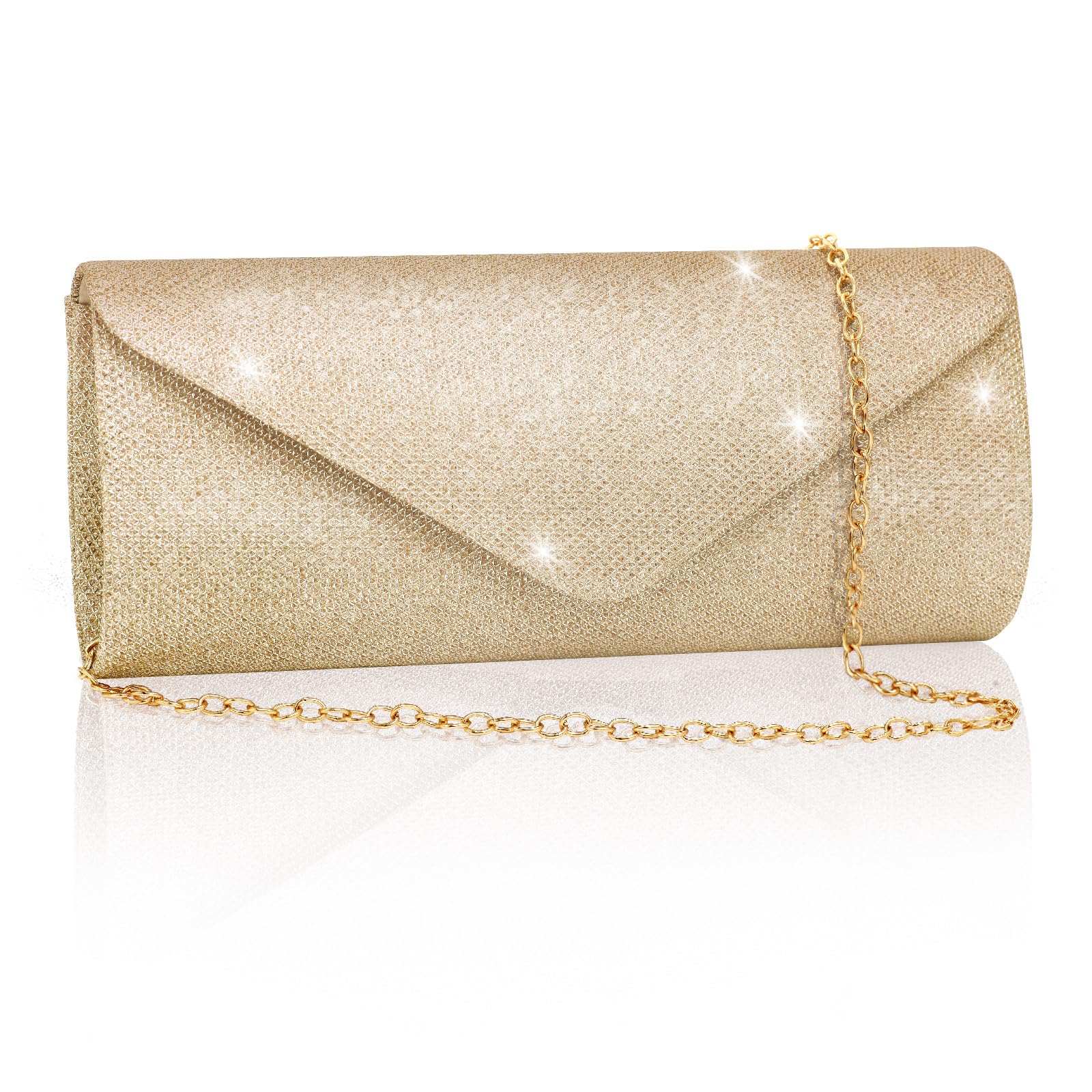 Clutch Purses for Women,Evening Bag Envelope Clutch with Detachable Chain Sparkl