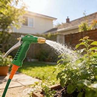 1 High Pressure Garden Hose Nozzle, Adjustable Brass Nozzle Water Spray Gun with Metal Trigger, Perfect for Car Washing, Plant Sprinkling, Outdoor Cleaning