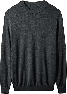 ZHILI Men's Crew Neck Sweater, Soft Autumn Heat Tech Knit