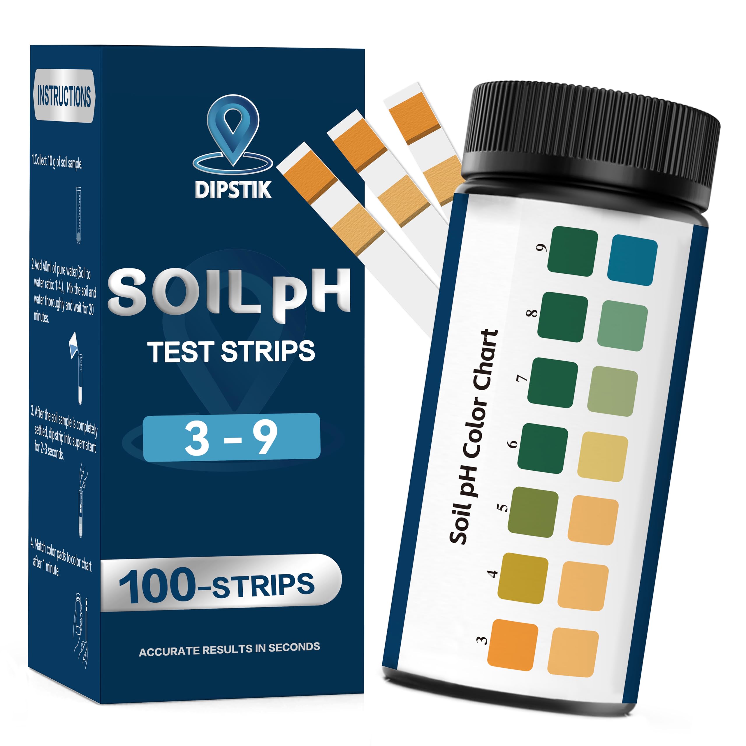Soil pH Test Kit,Soil pH Test Strips 3–9 for Accurate Testing pH | Level of Gard
