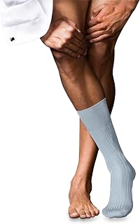 FALKE Men's No. 10 Socks Breathable Cotton Silky Sheen Reinforced Flat Seam For Pressure-Free Toes Finely Ribbed Plain High-Quality Elegant For Dress Casual Business Looks 1 Pair