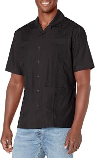 Cubavera Men's Authentic Cuban Style Four-Pocket Embroidered Short-Sleeve Guayabera Shirt