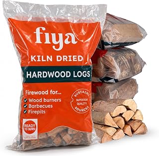 3X20L Fiya Midi Bags Kiln Dried Logs | (Approx. 7.3kg Each) | Ready to Burn Certified Logs for Pizza Oven, Fire Pit & Camping Stove | Clean Burning & Lasting Heat with below 18% Moisture