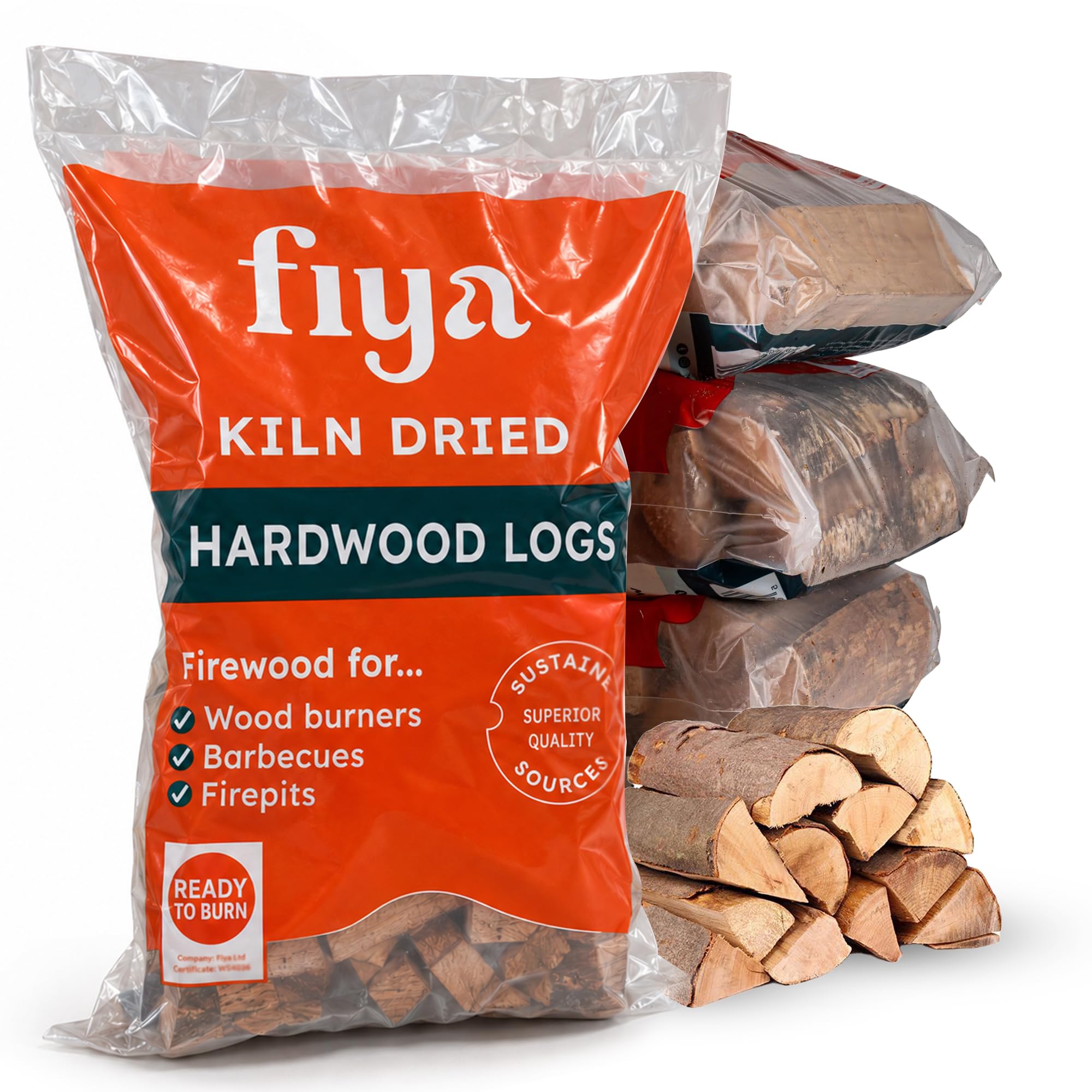 3X20L Fiya Midi Bags Kiln Dried Logs | (Approx. 7.3kg Each) | Ready to Burn Cert