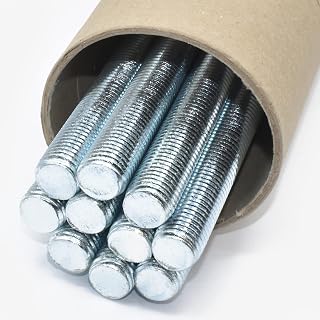 Pack of 10, M8 x 1m (1000mm) Zinc Plated Threaded Rod/Bar