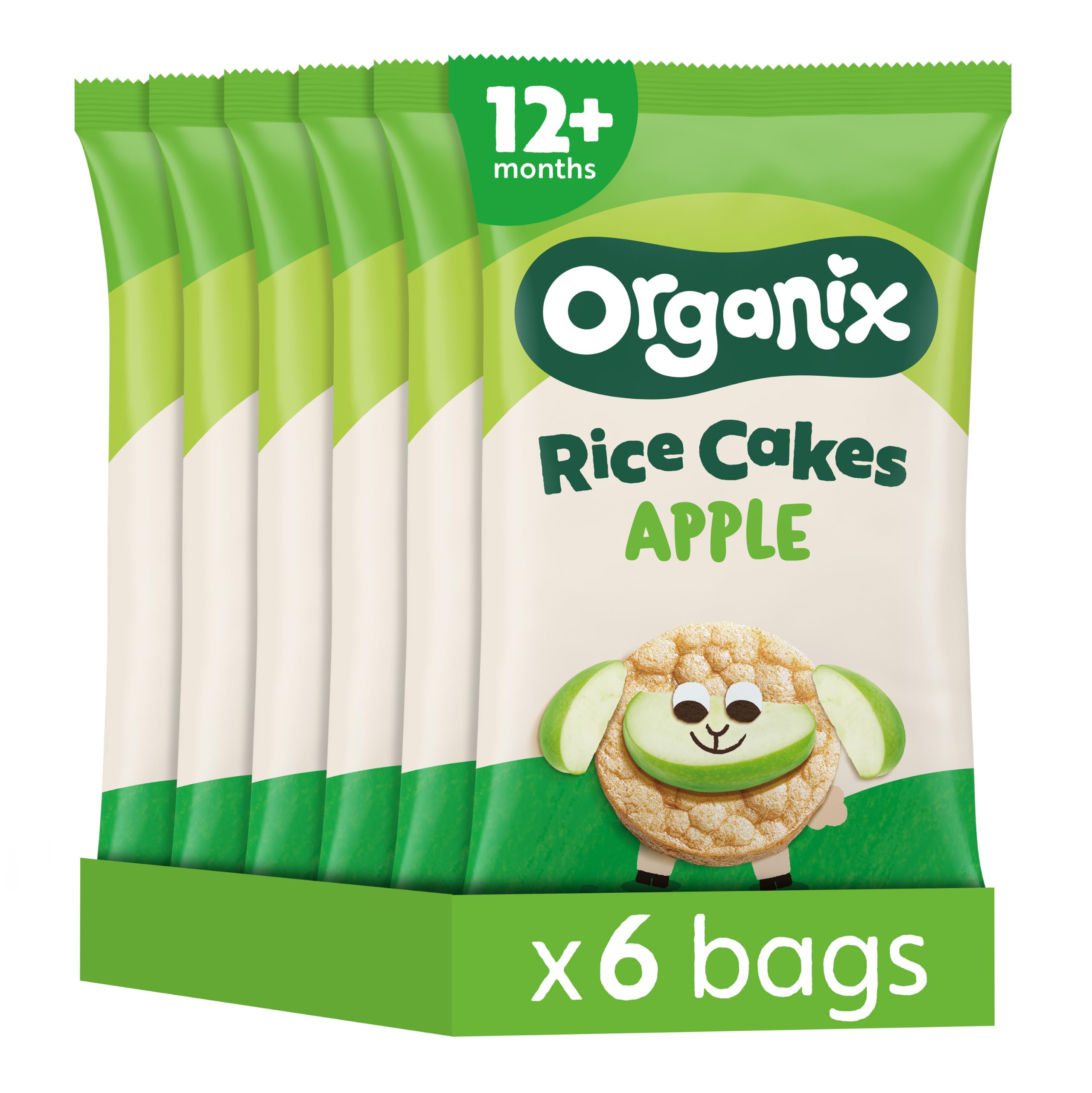 Organix Apple Rice Cakes, Baby Snack, 40 g (Pack of 6) | For 12+ Months, Organic