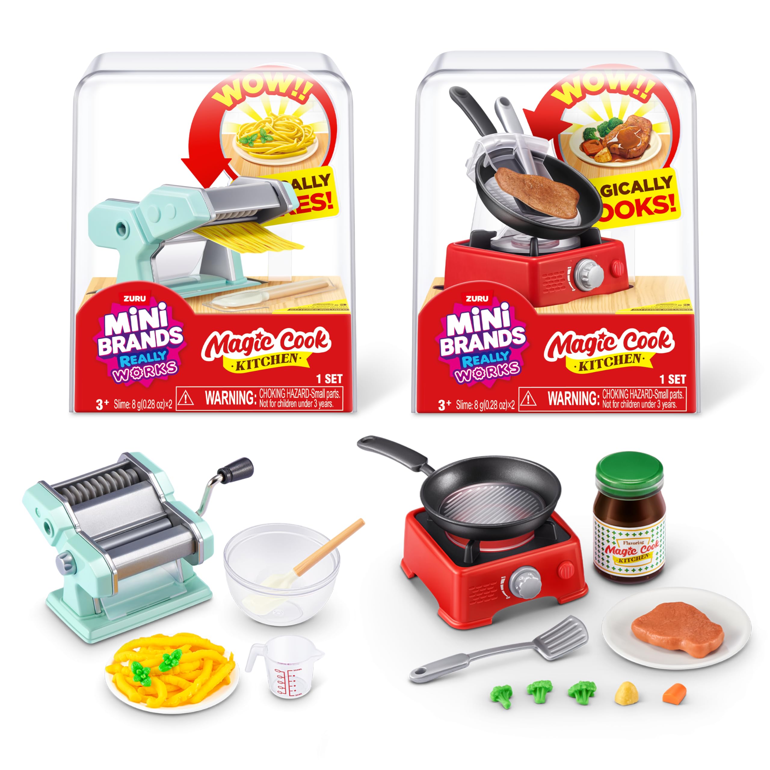 Mini Brands Really Works Magic Cook Kitchen Capsule Series 1 Pasta Maker & Steak