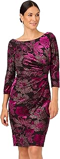 Adrianna Papell Robe en Velours Métallique avec Motif Cascade Robe Femme