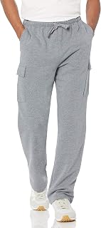 Amazon Essentials Men's Relaxed-Fit Cargo Fleece Tracksuit Bottoms with Open Bottom