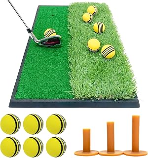 Golf Style Golf Mat, Golf, Practice, Mat, Swing Training, Practice Equipment, Indoor, Outdoor, Artificial Turf, Rubber Mat, Shot Mat, For Practice