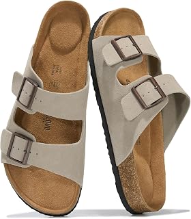Project Cloud Mens Sandals 100% Genuine Leather Mens Slides Sandals for Men