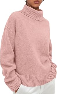 PRETTYGARDEN レディース タートルネック 長袖 ニットセーター