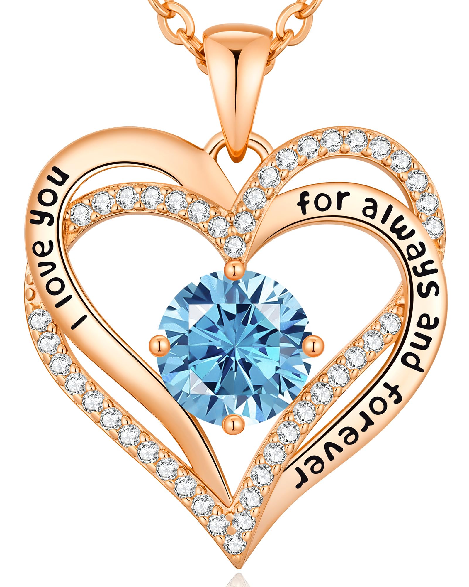 CDE Women's necklace gift, women's jewellery pendant, rose gold heart pendant, c