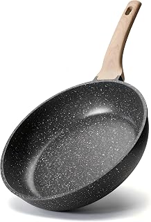 VEDNHOL 8 inch Nonstick Frying Pan Skillet, Non Stick Granite Fry Pans | Heat-Resistant Handle, Requires Installation, PFOA Free Chef's Pan, Induction Compatible