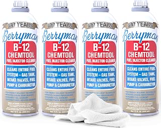 SMA ProQor Berryman B-12 Chemtool 0116 (4 Pack) - Fuel Injector Cleaner, 15oz Towel | Carburetor &amp; Fuel System Cleaner Additive for Cars