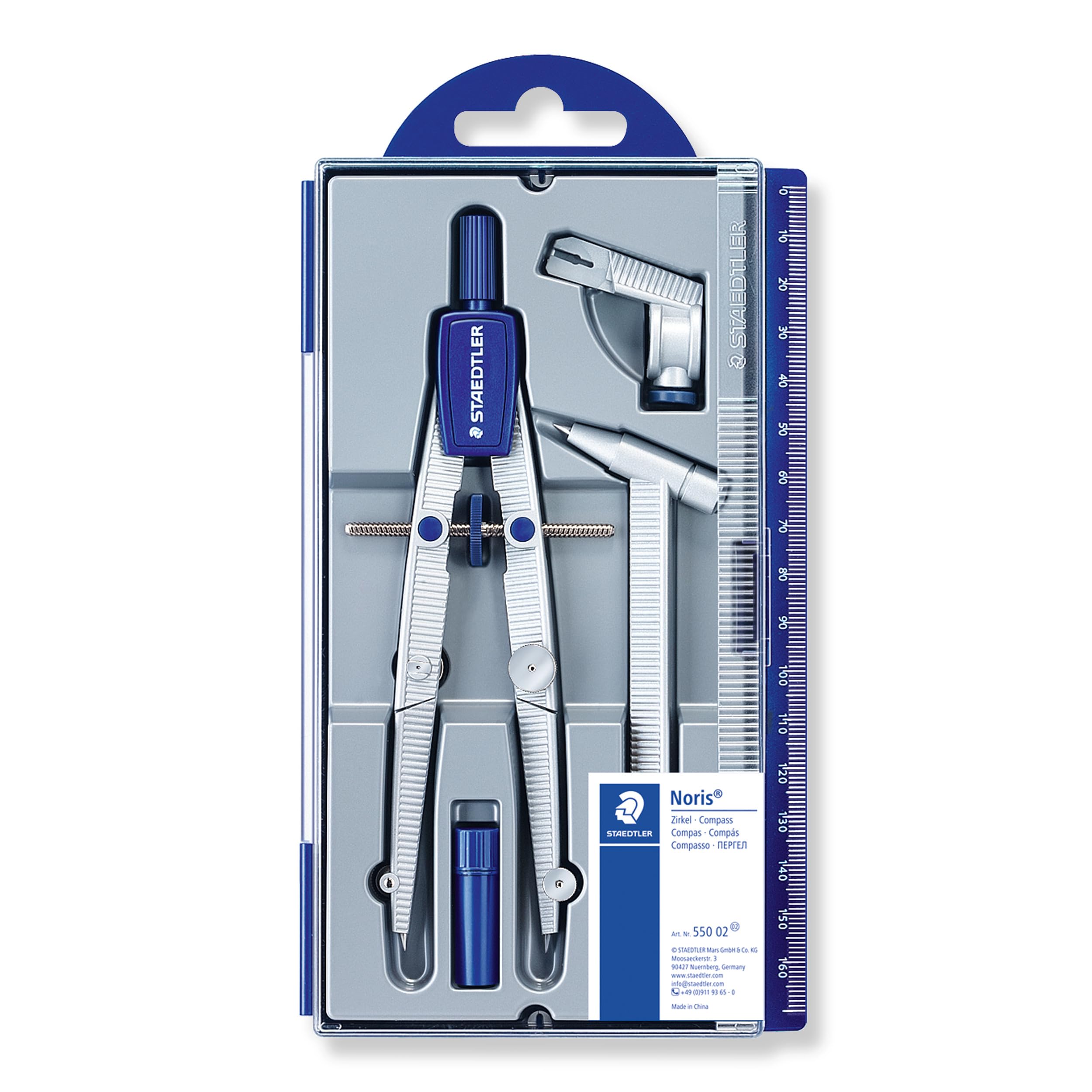 STAEDTLER Noris 550 Metal Compass Set - Leads & Extensions, Diameter 395 mm | Pr