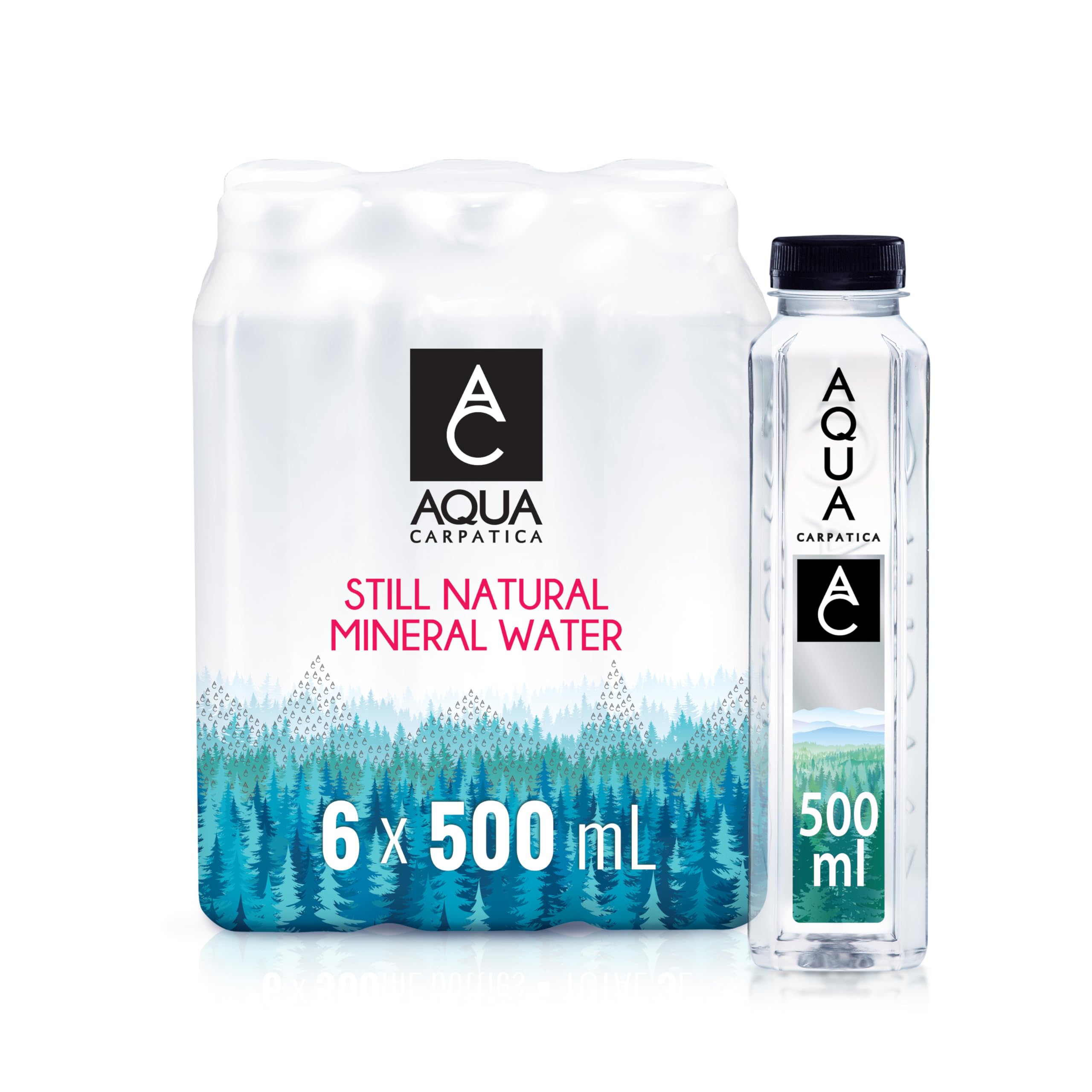 AQUA Carpatica Still Mineral Water, Naturally Alkaline, PET, 6 x 500ml | Pure fr