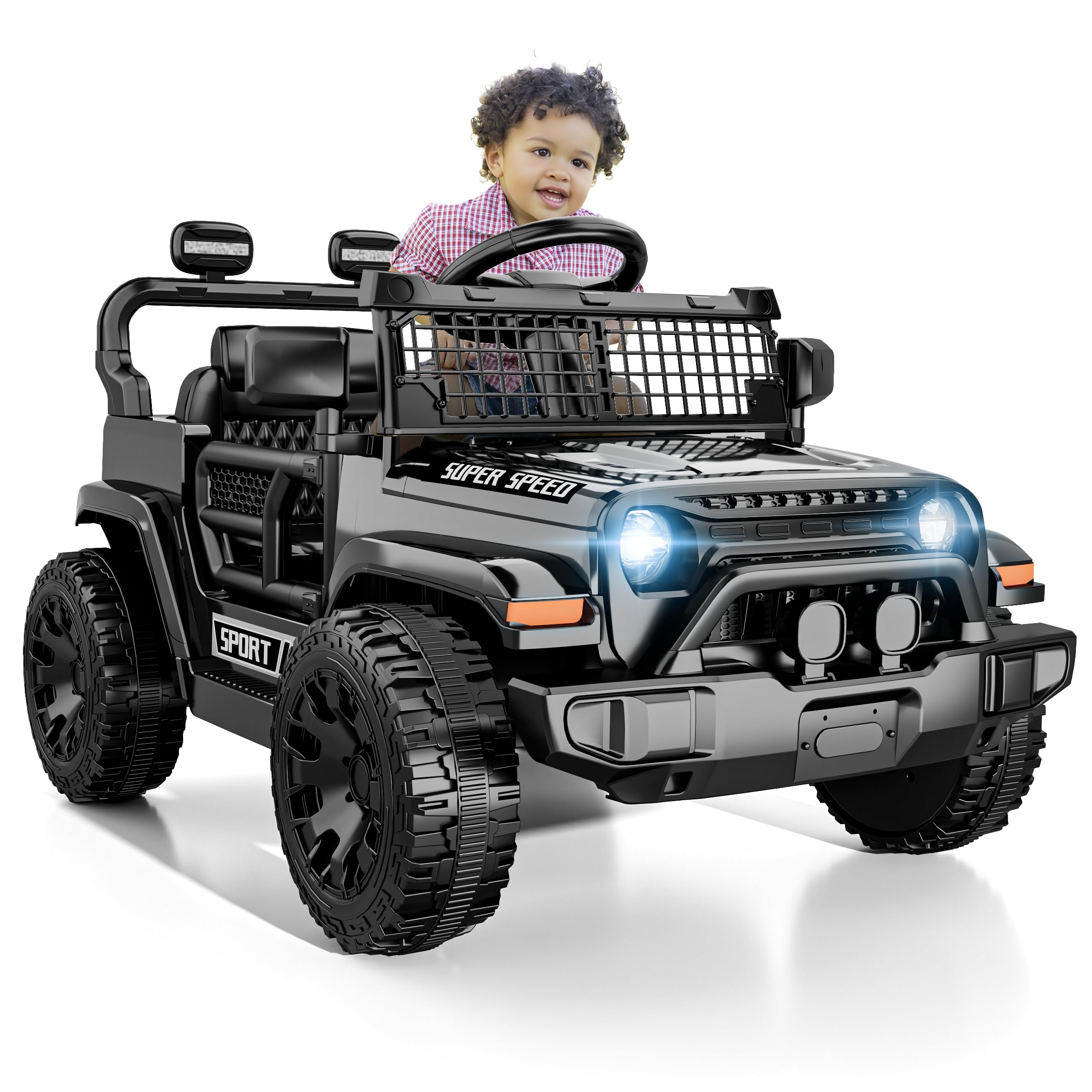 TRINEAR 12V Ride on Toys for Kids with Parent Remote Control, Black | Electric C