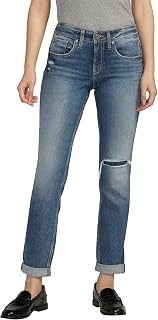 Silver Jeans Co. Boyfriend Mid-Rise Slim Leg Jeans L27101EAE217