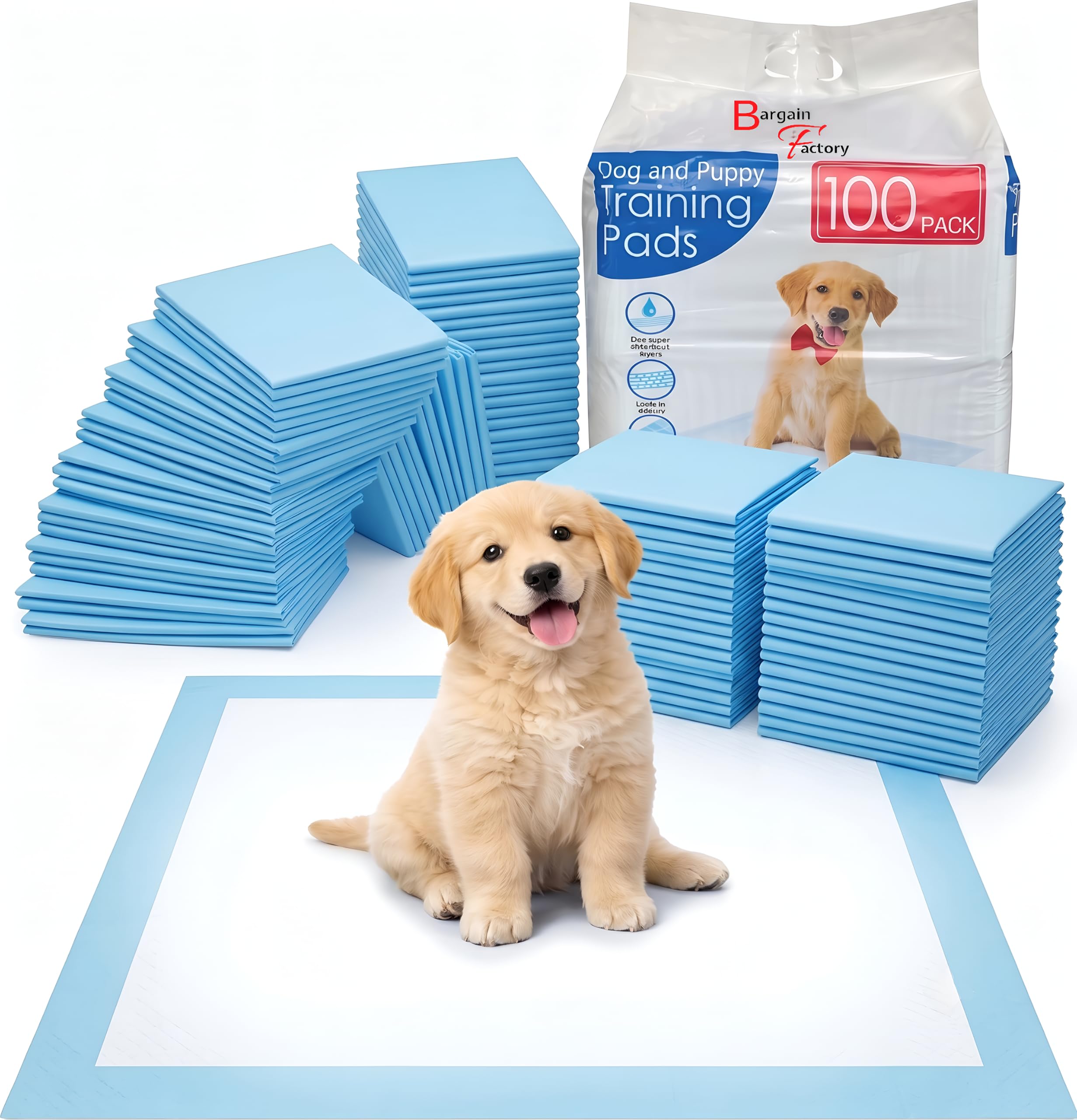 Bargain Factory - Pet Potty Training Pads Pack of 50 for Dogs Puppy Pads - Super