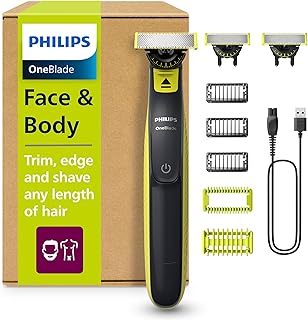 Philips OneBlade 360 Authentic Barber, Electric Facial & Body Shaver & Trimmer, 3x 360 Blades, 3x Fledgling Beard Comb (1.3.5 Inches), 1x Body Kit, QP2824/31