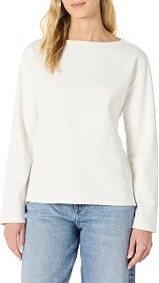 Amazon Essentials Womens 100% Cotton Heavyweight Long-Sleeve Boatneck Top