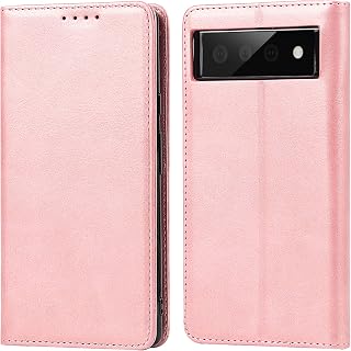 【Hamany】 Google Pixel 6 Case Notebook Type Google Pixel 6 Case Storage Google Pixel 6 Case Shockproof Pixel 6 Cover Durable Abrasion Resistant Magnetic Leather Cover - Fashion Rose Gold