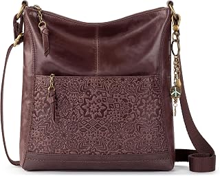 The Sak Lucia Leather Crossbody Purse, Zipper Closure with Adjustable Strap