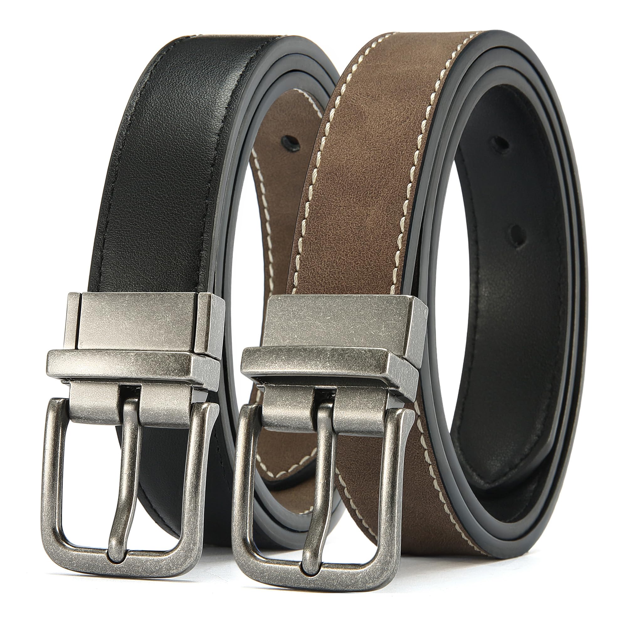 CHAOREN 1" Boys Reversible Dress Belt 1 Piece - Leather Belt for Kids | 1 Belt, 