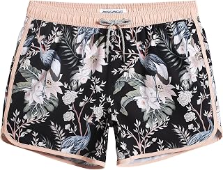 maamgic Mens Retro 4 Way Stretch Swim Trunks with Mesh Vintage 80s 90s Quick Dry