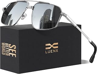 Luenx Polarised Sunglasses Mens Womens Retro Square UV400 Driving