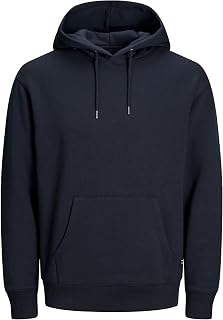 JACK & JONES Men's Essential Hoodie Soft Fleece Hood Sweatshirt Pullover