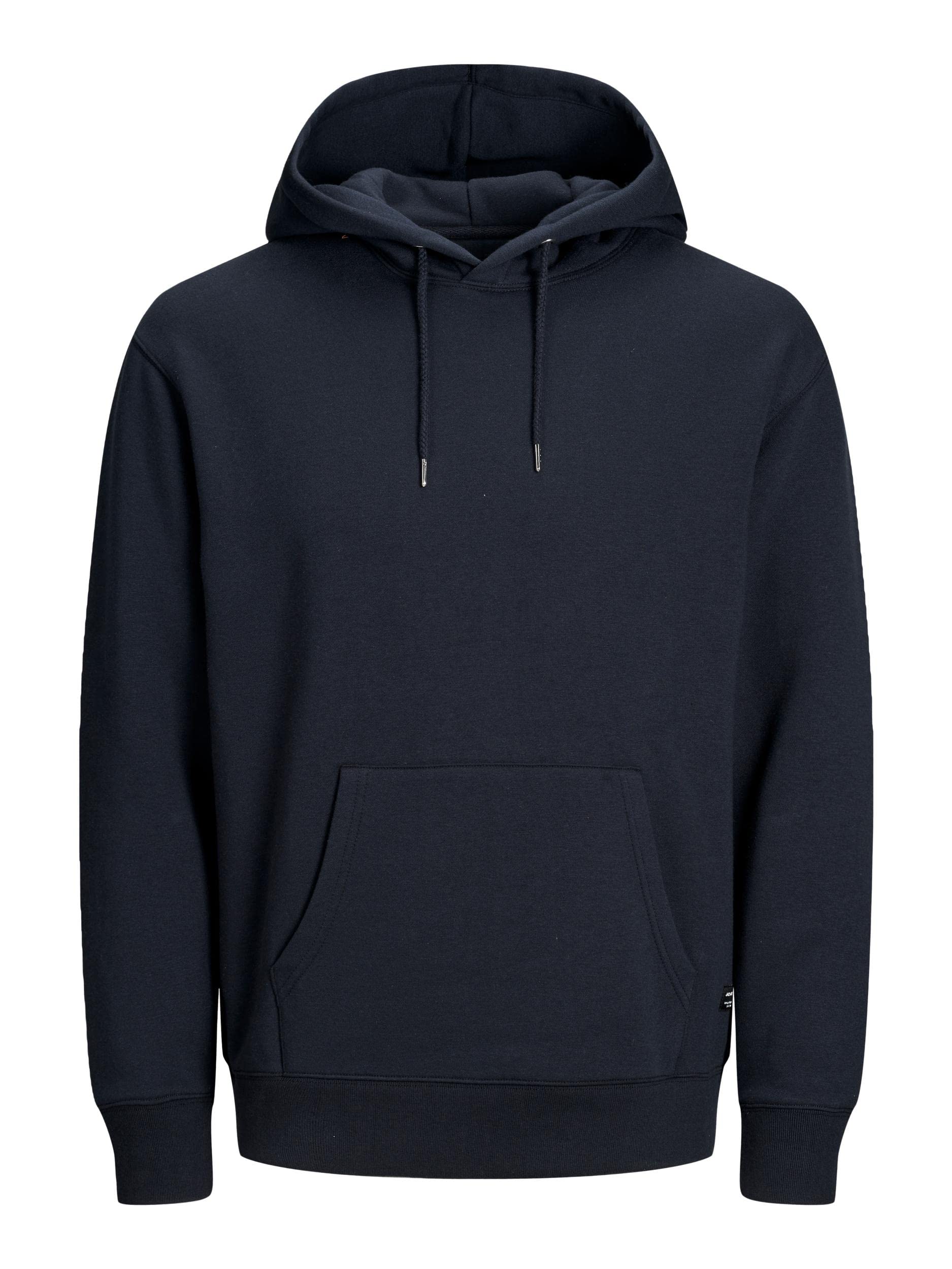 JACK & JONES Men's Essential Hoodie Soft Fleece Hood Sweatshirt Pullover