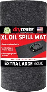 Drymate XL Oil Spill Mat, Premium Absorbent Oil Pads, USA Made, 36"x59" | Reusable, Washable, Durable, Waterproof Backing Contains Liquids, Protects Garage Floor Surface, Oil Change Accessory Tool